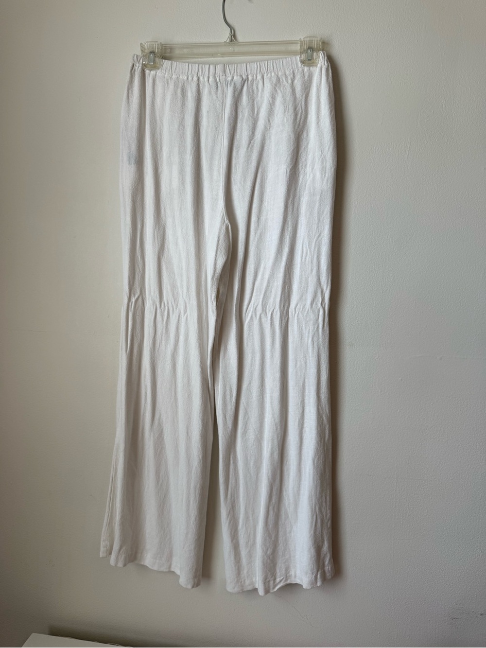 White Drawstring Wide-Leg Trousers - Picture 4 of 6